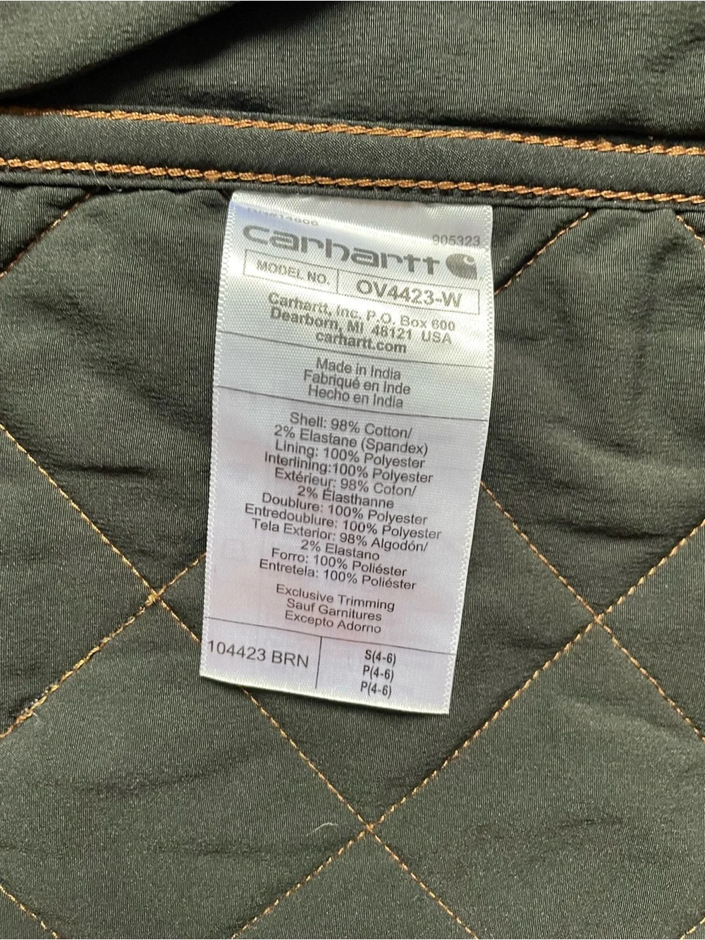 Carhartt Women's Rugged Flex Canvas Rib Collar Vest Brown Women’s Small - Picture 4 of 6